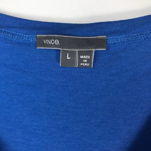 4/$25 Vince. Blue Pima Cotton Relaxed V-neck Tee - Picture 8 of 8